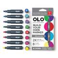 OLO™ | Premium Alcohol Marker sets ○ chisel nib — 8 markers, Vibrant, set