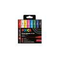 uni | POSCA PC-1MR Liners— sets, 8 metallic colours, 0.7 mm, metal-clad fine tip