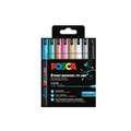 uni | POSCA PC-1MR Liners— sets, 8 primary colours, 0.7 mm, metal-clad fine tip