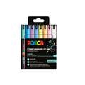 uni | POSCA PC-1MR Liners— sets, 8 pastel colours, 0.7 mm, metal-clad fine tip