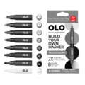 OLO™ | Premium Alcohol Marker sets ○ chisel nib — 8 markers, Grey, set