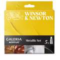 WINSOR & NEWTON™ | GALERIA ACRYLIC™ sets — 5 x 60 ml tubes, Metallic set