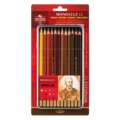 KOH-I-NOOR | MONDELUZ Watercolour Pencils — sets, 12 brown tones