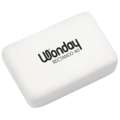 Wonday® | White Plastic Erasers — PVC-free, RECTANGO 40: 33 mm x 23 mm x 8 mm