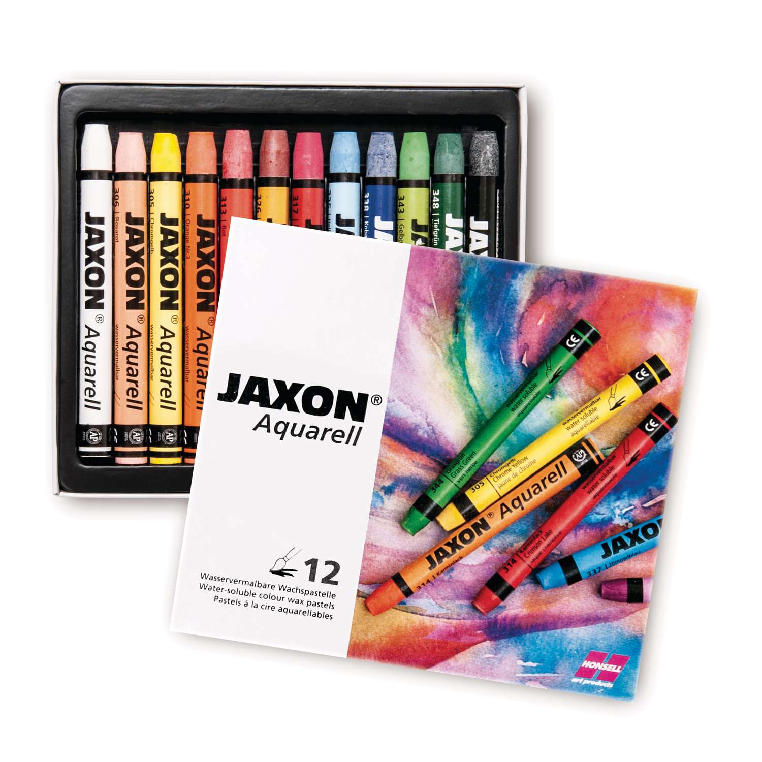 Lyra Aquacolor Wax Crayons - 24 Water Soluble Crayons for Professional and  Student Artists - Highly Pigmented Lightfast Watercolor Crayons for Drawing