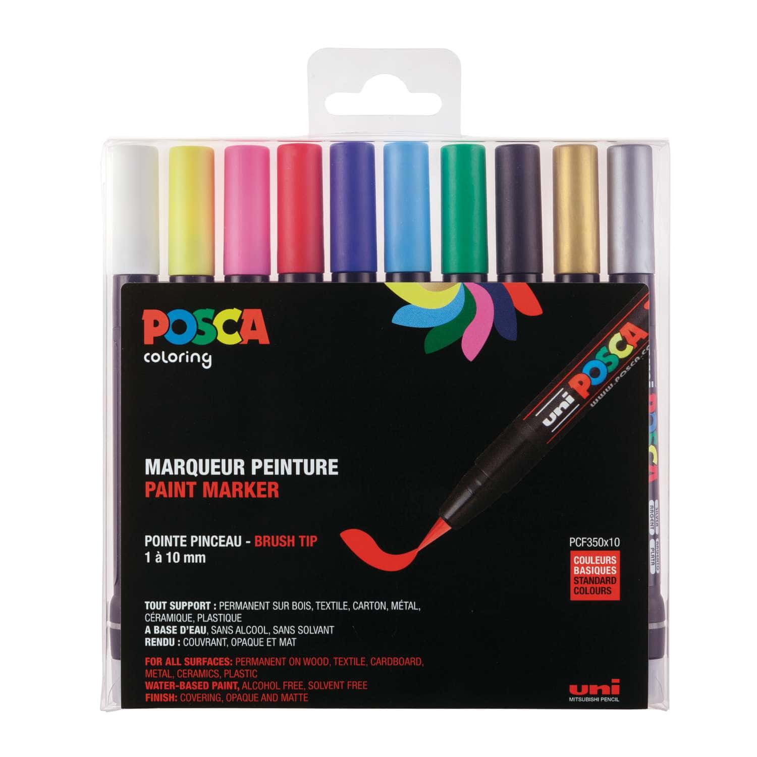 Posca PCF-350 Brush Silver Paint Marker