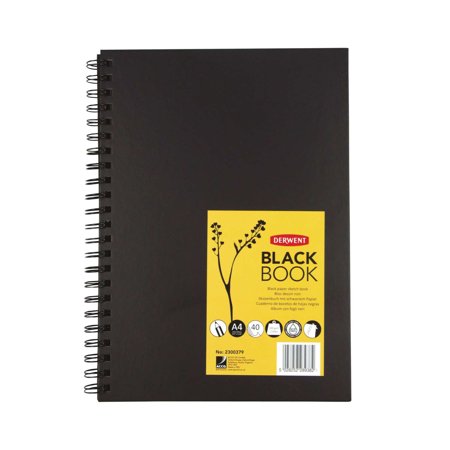 Cuaderno A4 hojas negras Goldline