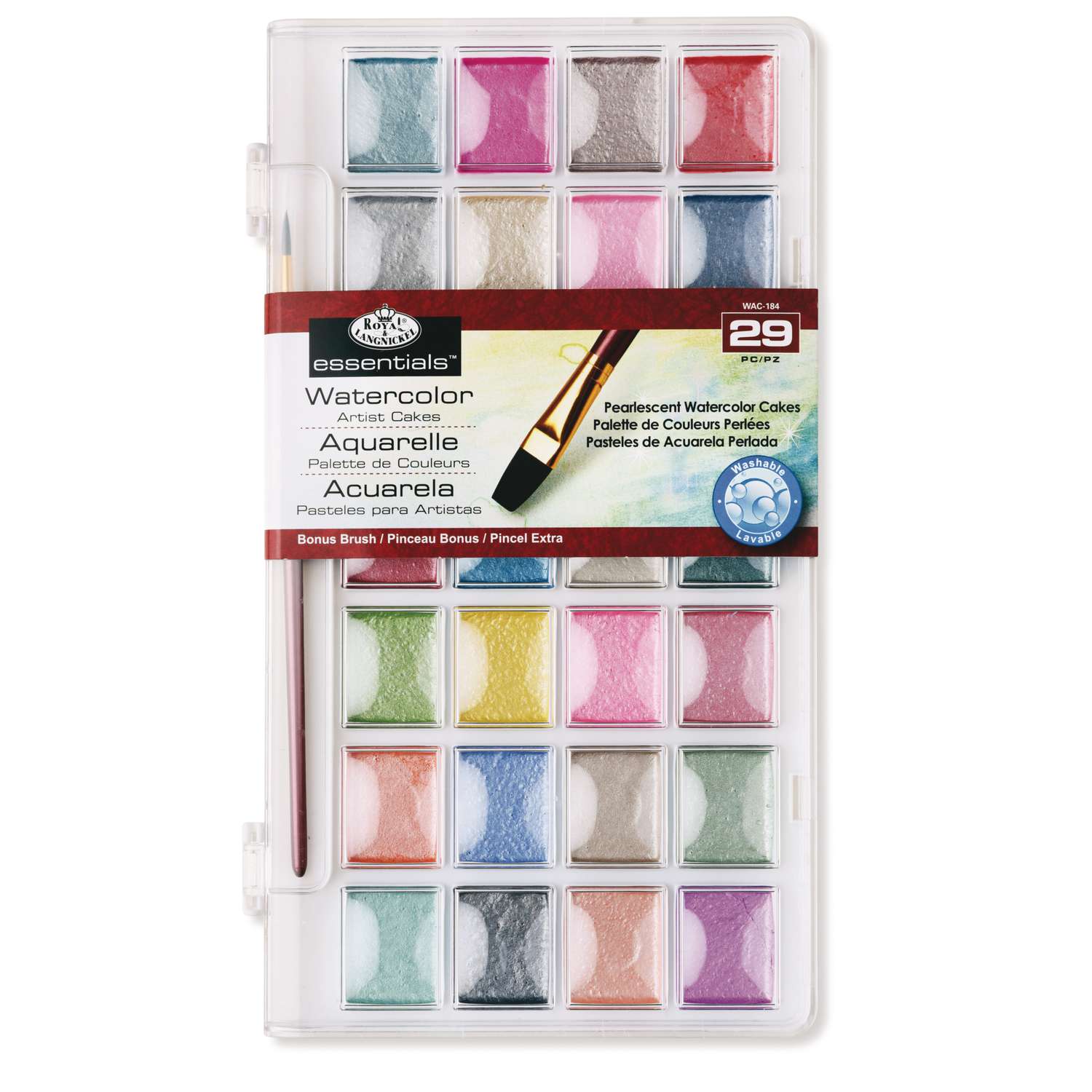 Royal & Langnickel Watercolor Pearlescent Cakes 29pc