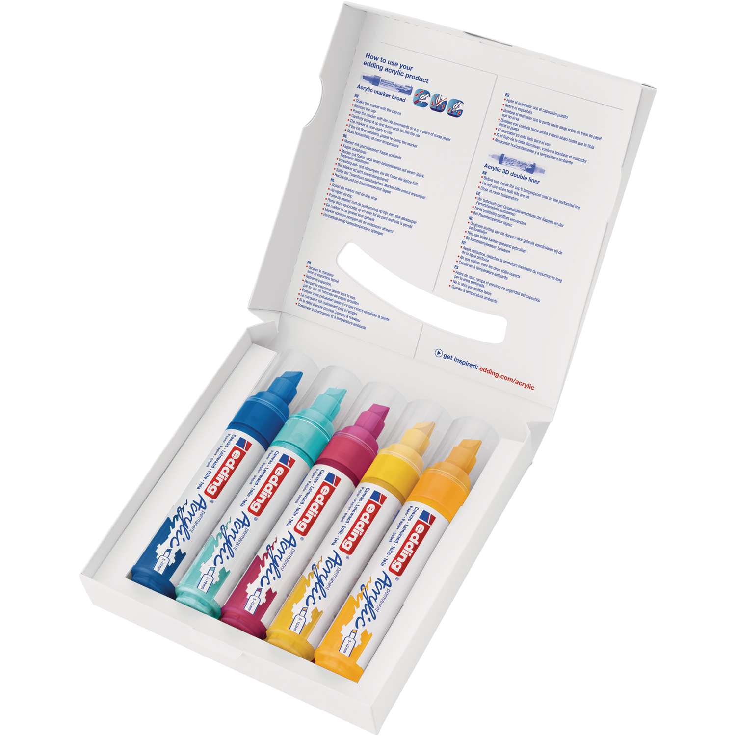 edding® | 5000 permanent Acrylic marker set — 5 markers | 50,000+ Art ...