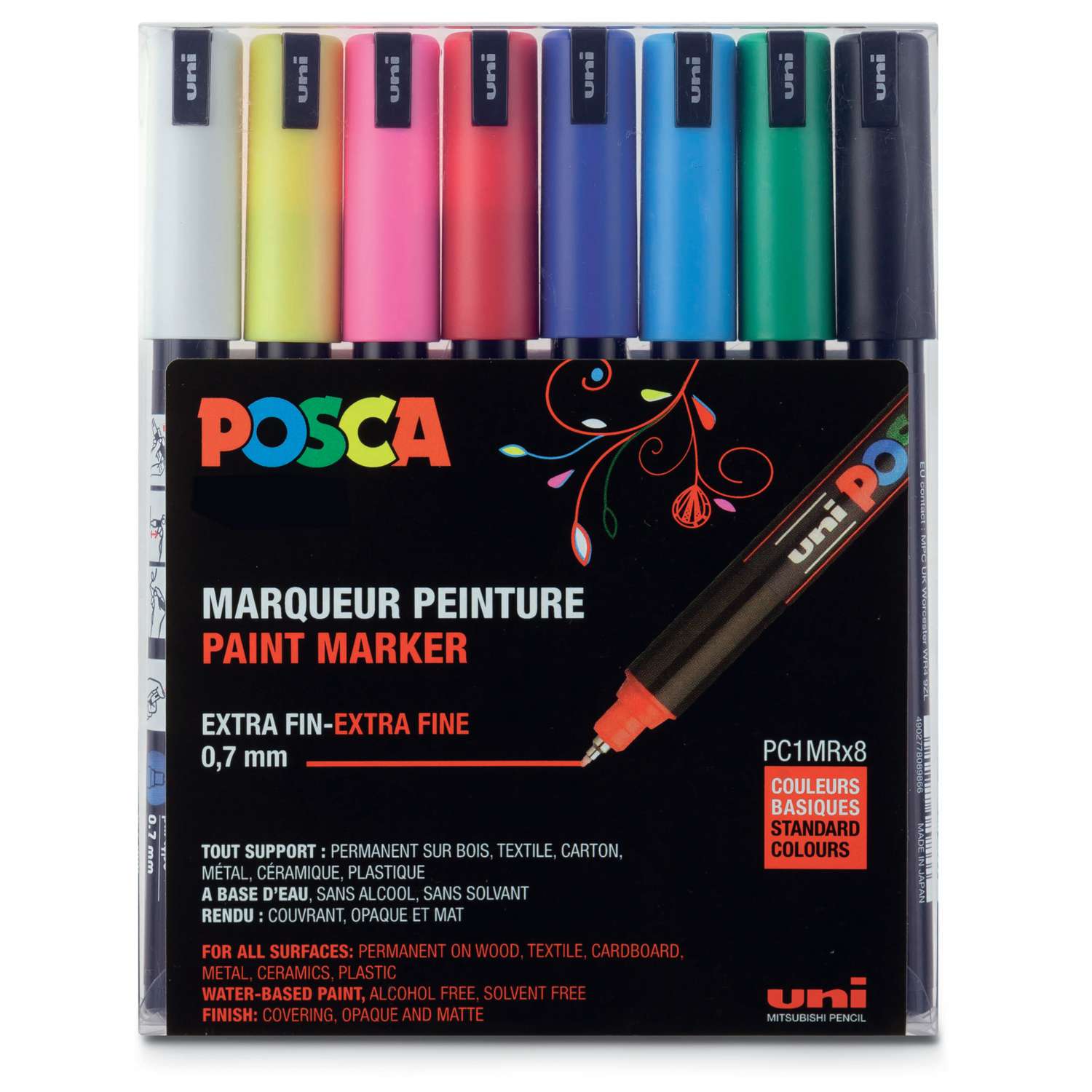 Posca PC-1MR Ultra-Fine Metallic Red Paint Marker