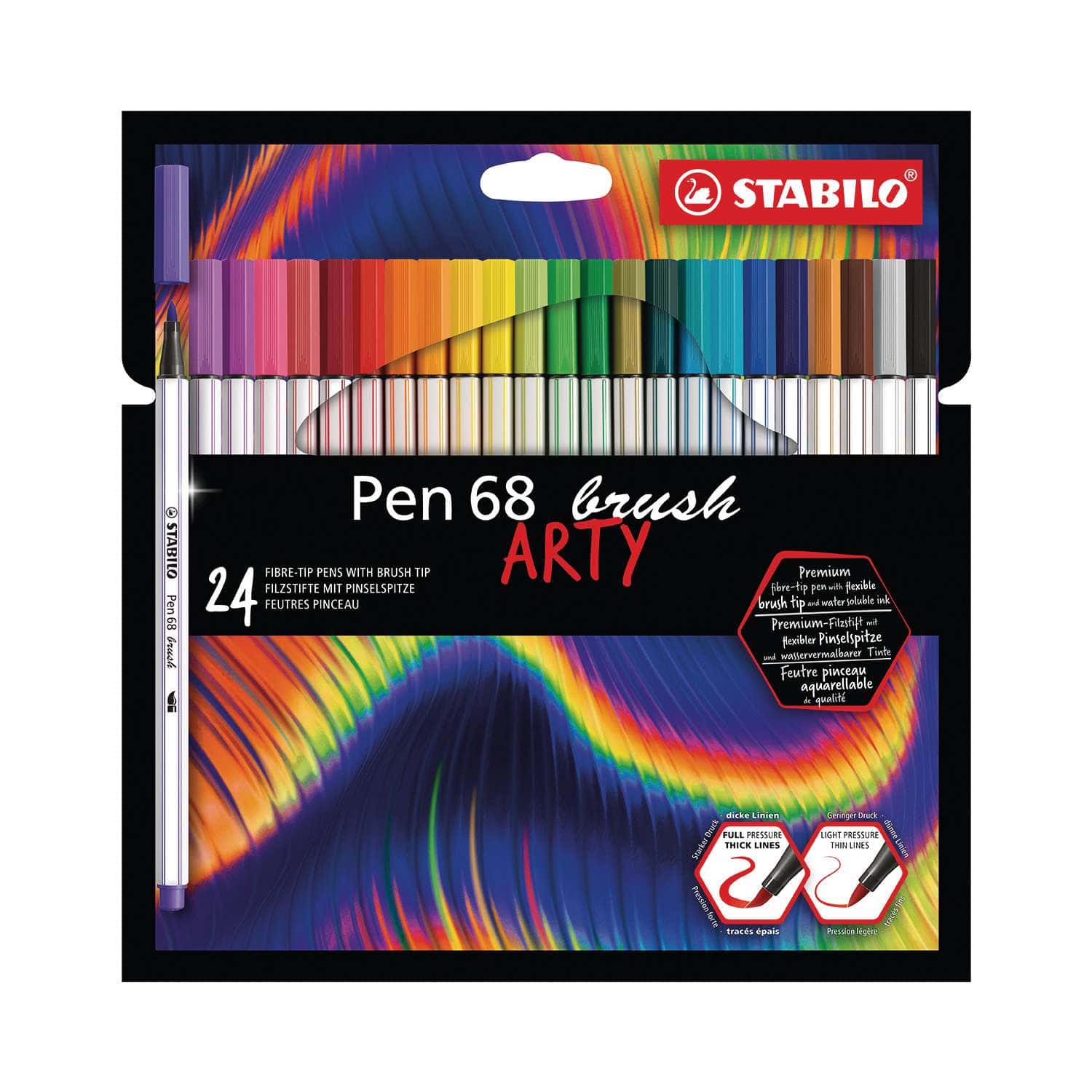 Stabilo Pen 68 Arty Brush Pen Sets, 50,000+ Art Supplies