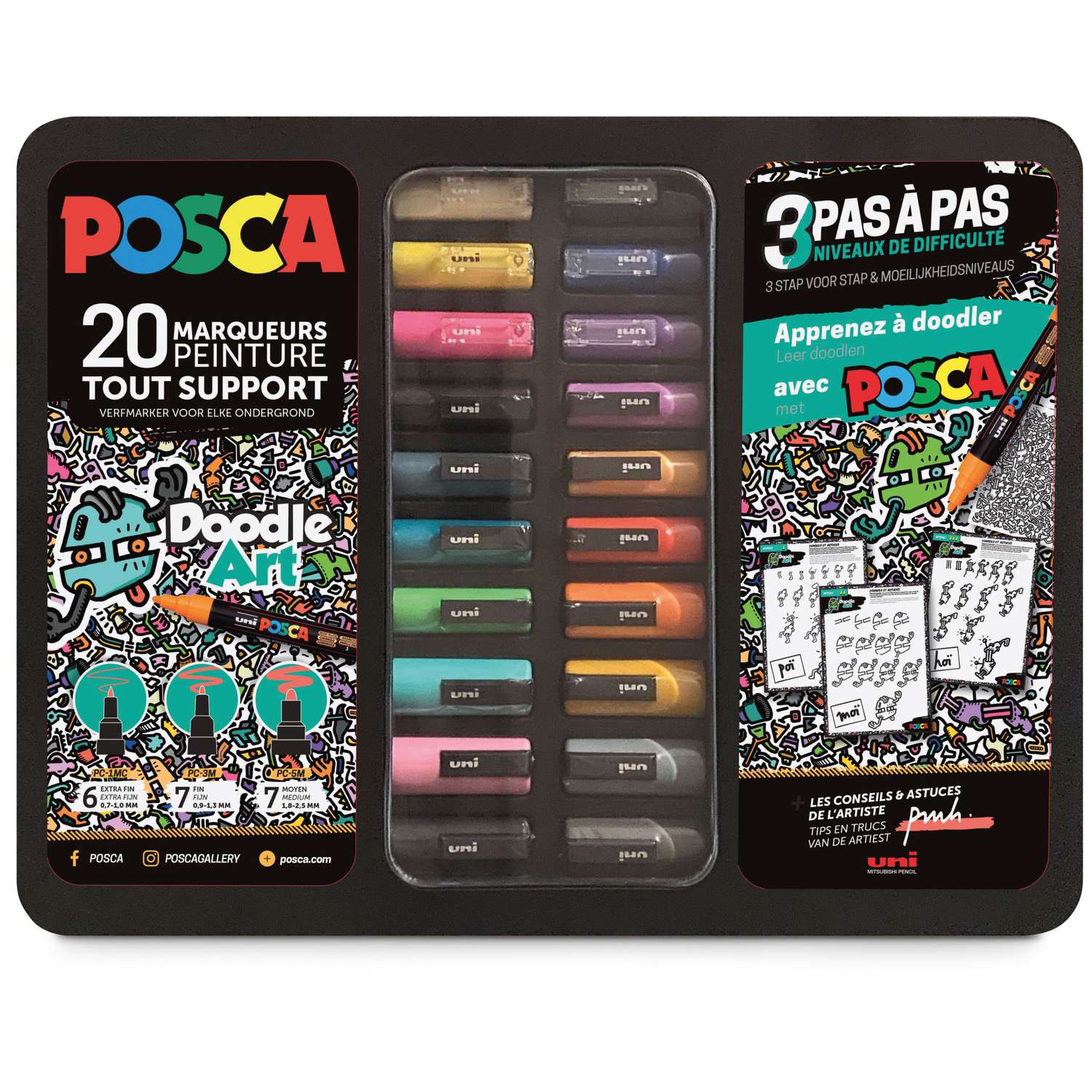 Uni Posca Doodle Art Set | 50,000+ Art Supplies | Your Art Superstore