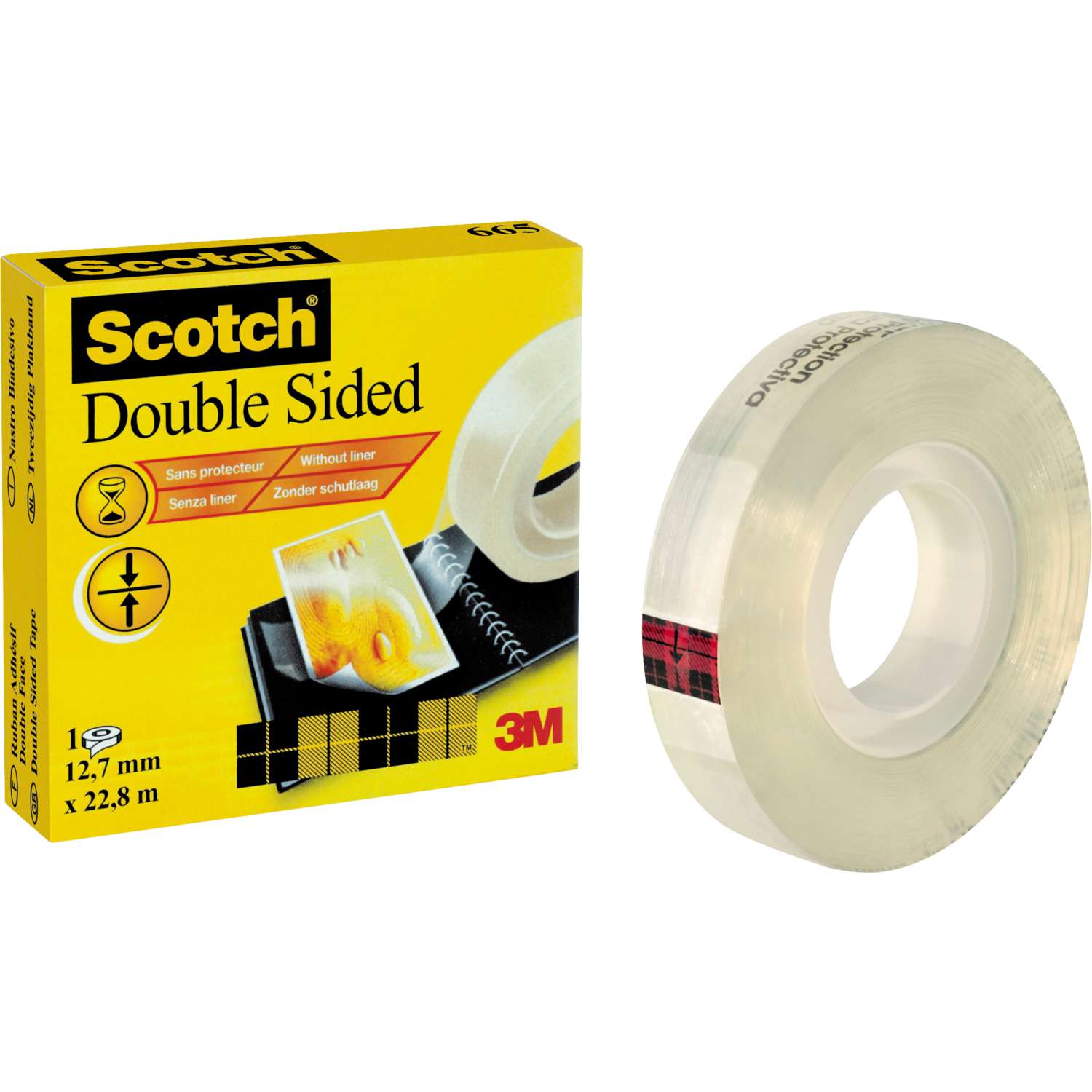 RS PRO White Double Sided Paper Tape, Non-Woven Backing, 9mm x 50m