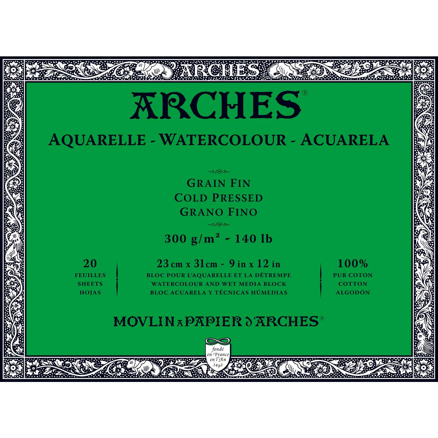 thumbnail image 2 of Arches Hot Press Watercolor Paper Block 140lb 12x16 + 4 Upsyde Angle Lifts - Premium Artist Quality 2 of 13