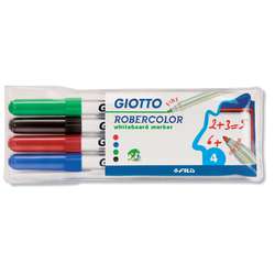GIOTTO | ROBERCOLOR  Whiteboard Marker set — 4 fine-tipped markers