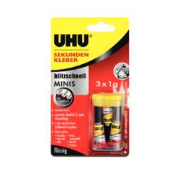UHU® | Instant Glue MINIS — 3 x 1 g tubes