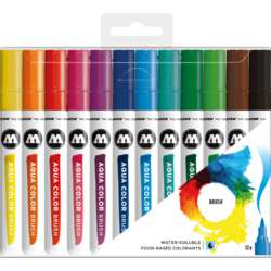 MOLOTOW™ | AQUA COLOR BRUSH Marker sets — 12 markers