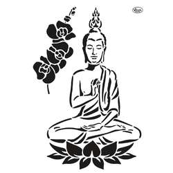 ViVA DECOR® | Universal Stencil — Buddah & Orchids