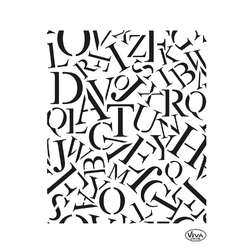 ViVA DECOR® | Universal Stencil — Jumbled Letters