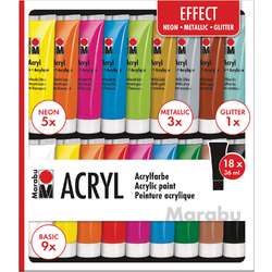 Marabu | ACRYL Effect set — 18 x 36 ml tubes