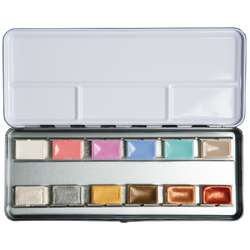 WHITE NIGHTS™ | Metallic & Pastel Artist's Watercolour Paintbox — 12 pans