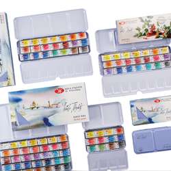 WHITE NIGHTS™ | Artist's Watercolours Light Blue Paintboxes — whole pans