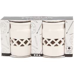 Hanging Porcelain Lantern / Tea Light Holders — pack of 2