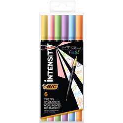 BIC® | iNTENSITY® Dual Tip Pastel Pen set — 6 pens