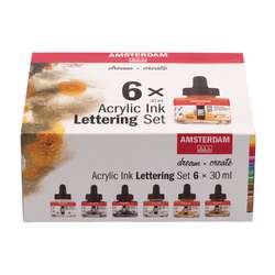 ROYAL TALENS | AMSTERDAM Acrylic Ink Lettering Set — 6 x 30 ml