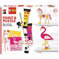 Marabu | KiDS LITTLE ARTIST Paint & Puzzle Activity Sets — 2 puzzles per theme