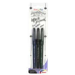 Pentel Arts® | Brush Sign Pen Handlettering set — 3 black pens
