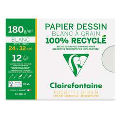 Clairefontaine | Recycled Grained Drawing paper — pack of 12 sheets