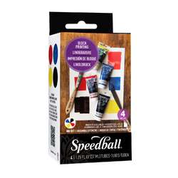Speedball® | Water-Soluble Block Printing Ink set — 4 x 37 ml tubes