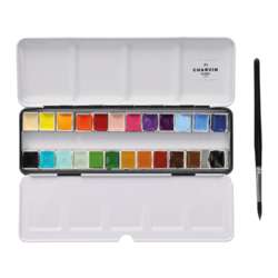 CHARVIN | Extra-Fine Watercolour set — 24 half pans + brush