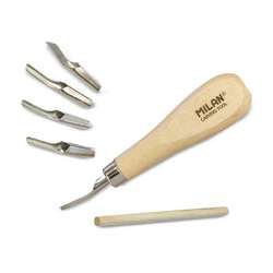 MILAN® | Lino Cutter set — handle + 5 blades