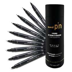 uni | pIn Drawing & Writing pen tube — 9 deep black pens