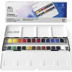 WINSOR & NEWTON™ | Cotman WATERCOLOUR™ complete travel tin — 24 half pans