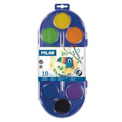 MILAN® | Watercolour set — 10 x Ø 45 mm pans + brush