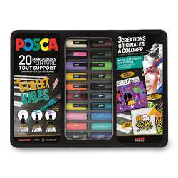 uni | POSCA STREET VIBES paint marker set — 20 markers in metal box