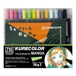 Kuretake | ZIG® KURECOLOR® Fine & Brush for MANGA — starter set