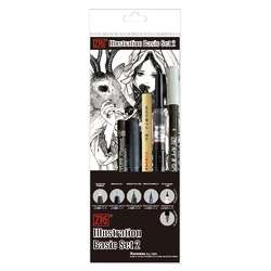 Kuretake | ZIG® ILLUSTRATION Basic sets — 5 assorted pens