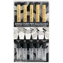 Kuretake | BIMOJI FUDE PEN Assorted set — 5 pens