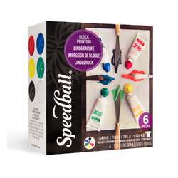Speedball® | Fabric & Paper Block Printing Ink — 6 x 37 ml tubes