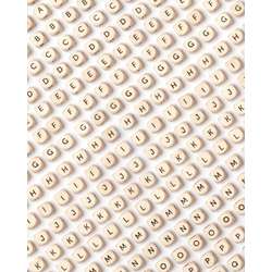 folia® | Wooden Letter Beads — 9 mm cubes.