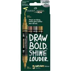 FABER-CASTELL | MULTIMARK MIRROR marker ○ double-ended — Trio pack