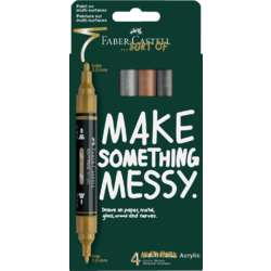 FABER-CASTELL | MULTIMARK ACRYLIC marker ○ double-ended — Metallic set