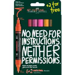 FABER-CASTELL | MULTIMARK ACRYLIC marker ○ double-ended — 6 + 2 pack 'Flame'
