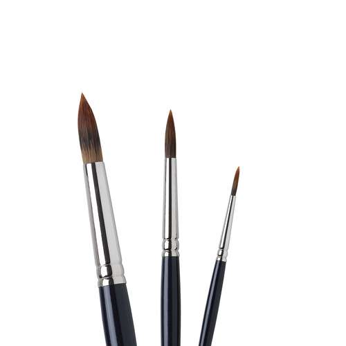 I LOVE ART | watercolour brushes — set of 3 ○ round ○ synthetic hair 