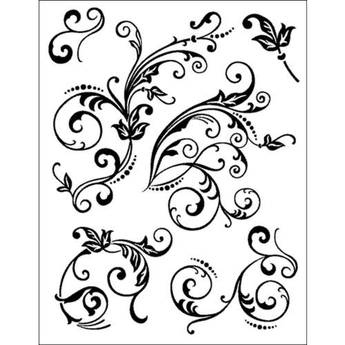 VIVA DECOR | Silicone Stamp "Floral Scrolls" pack — 6 sheets 