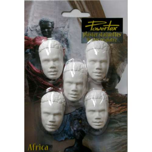 Powertex Plaster 1/2 Heads - 5 x African Male 